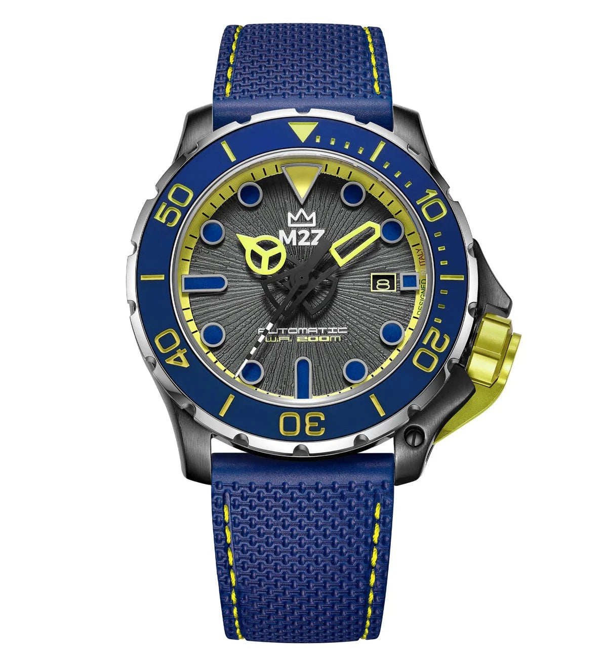 M2Z Men's Watch Diver 200 Blue/Yellow 200-006B