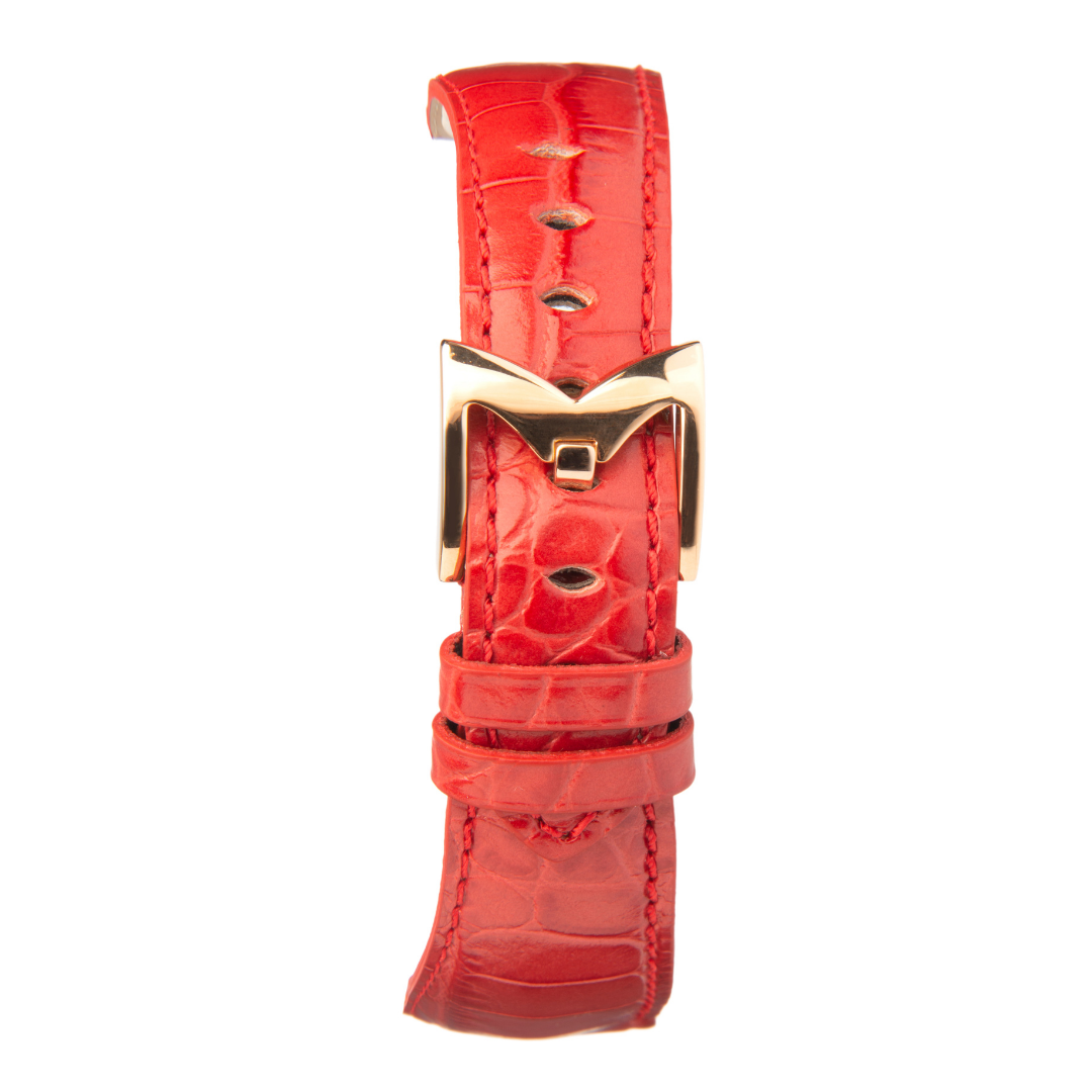 Gagà Milano Manuale 48mm Red Alligator Leather Watch Strap