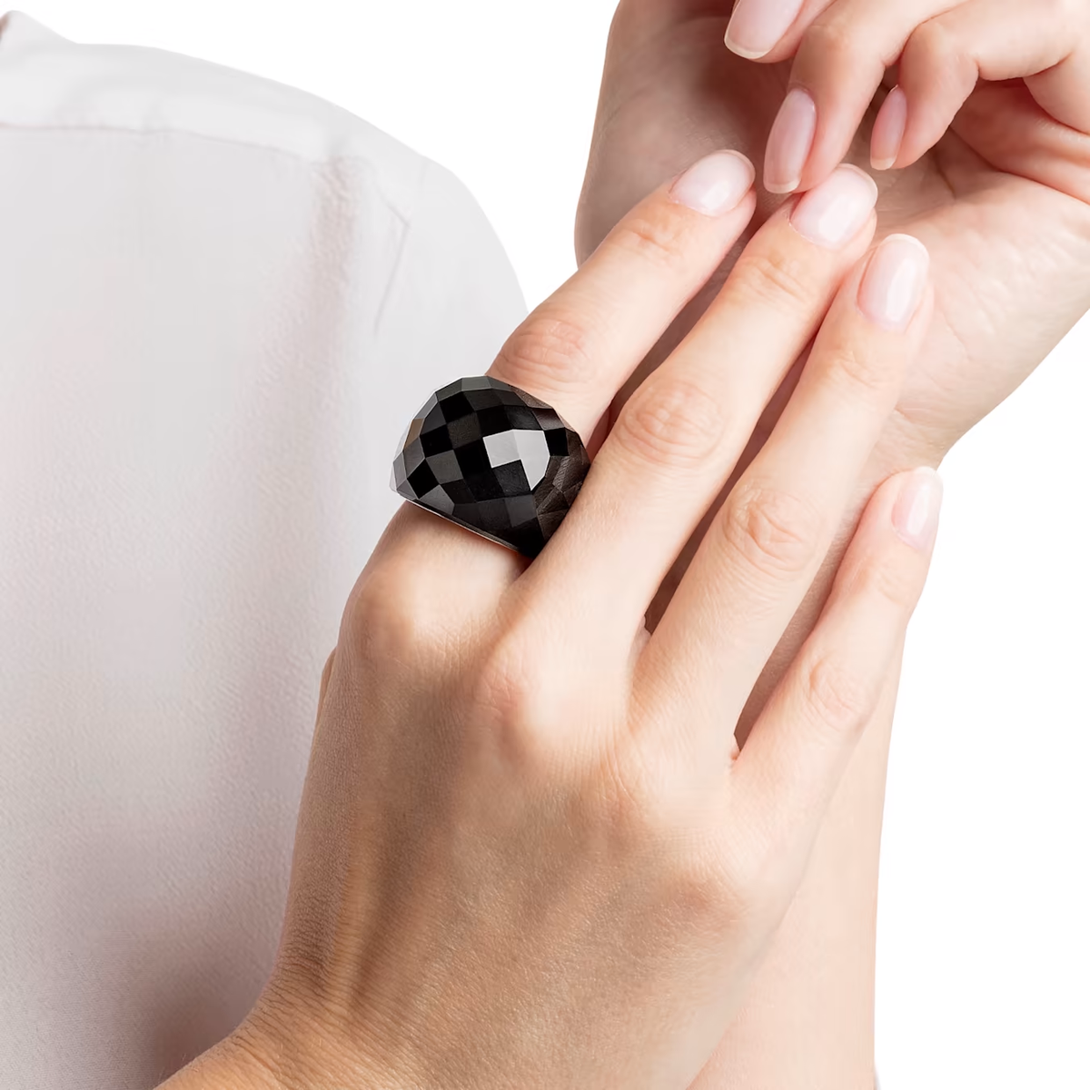 Swarovski Nirvana Ring Black Rose Tone Finish Watches Crystals