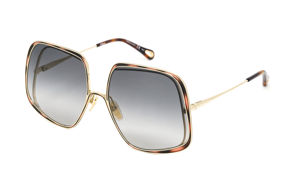 Chloé CH0195SK 003 Oversized Square Sunglasses 56mm Black Tortoise Made in Italy Chloé CH0195S 003 Sunglasses Light-Blue Havana - eye-oo.com main image 3