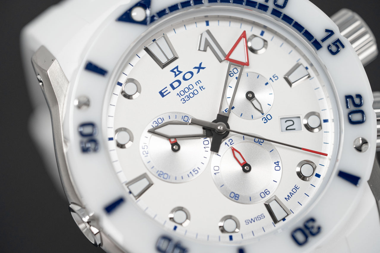 Edox Men's Watch CO-1 Chronograph White 10242-TINB-BBUINR