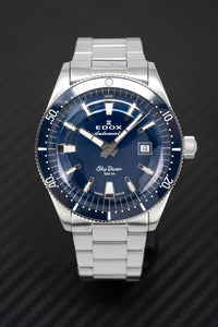 Thumbnail for Edox Men's Watch Limited Edition Sky Diver Automatic Blue 80126-3BUM-BUIN