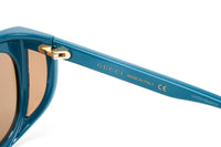Thumbnail for Gucci Women's Sunglasses Wraparound Rectangle Turquoise GG0468S-005 57