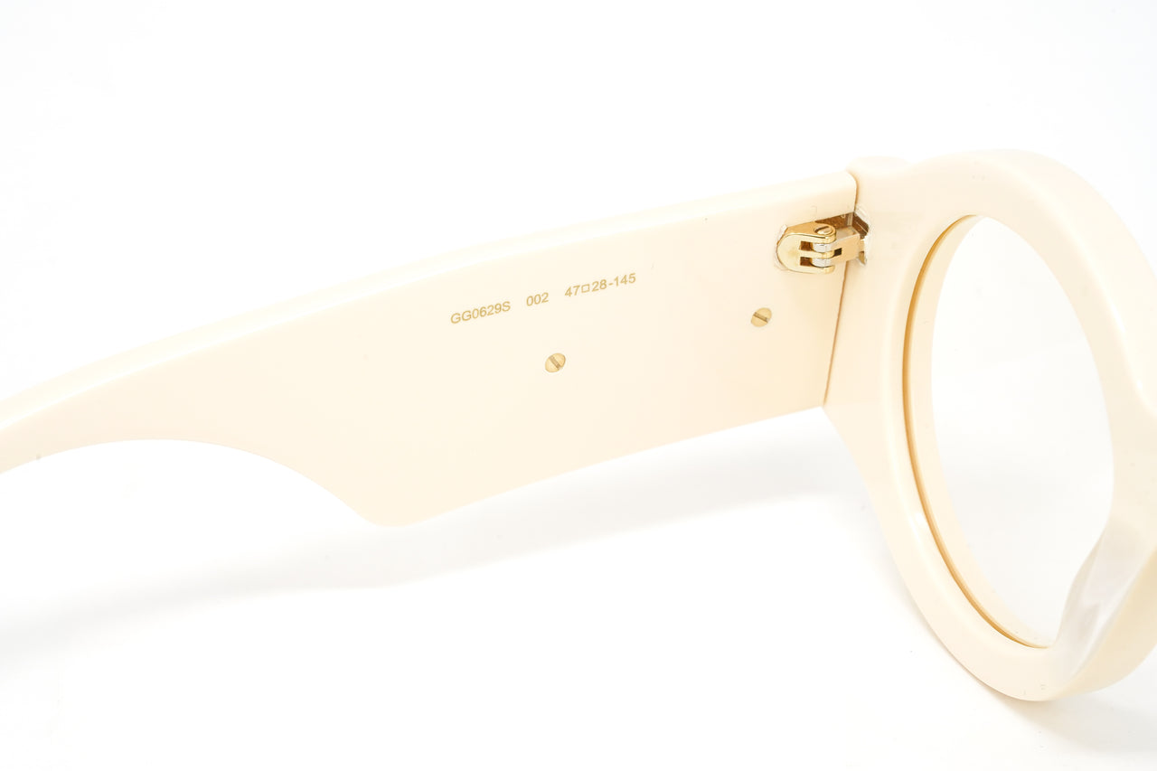 Gucci Men's Sunglasses Oversized Round Chunky Ivory GG0629S-002 47