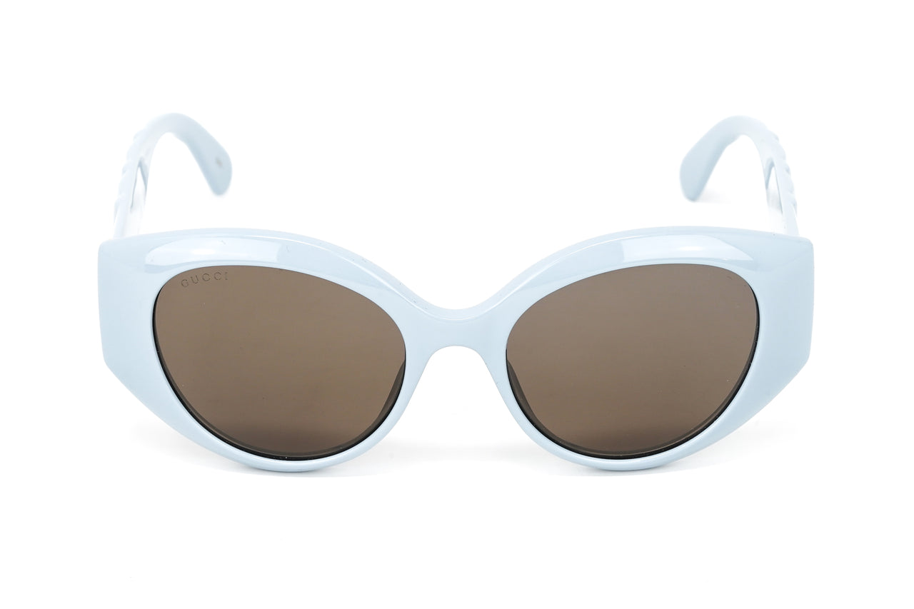 Gucci Women's Sunglasses Oversized Cat Eye Blue GG0809S-004 52