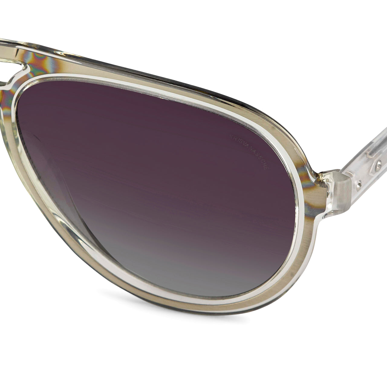 Kris Van Assche Aviator Sunglasses Clear Dark Grey