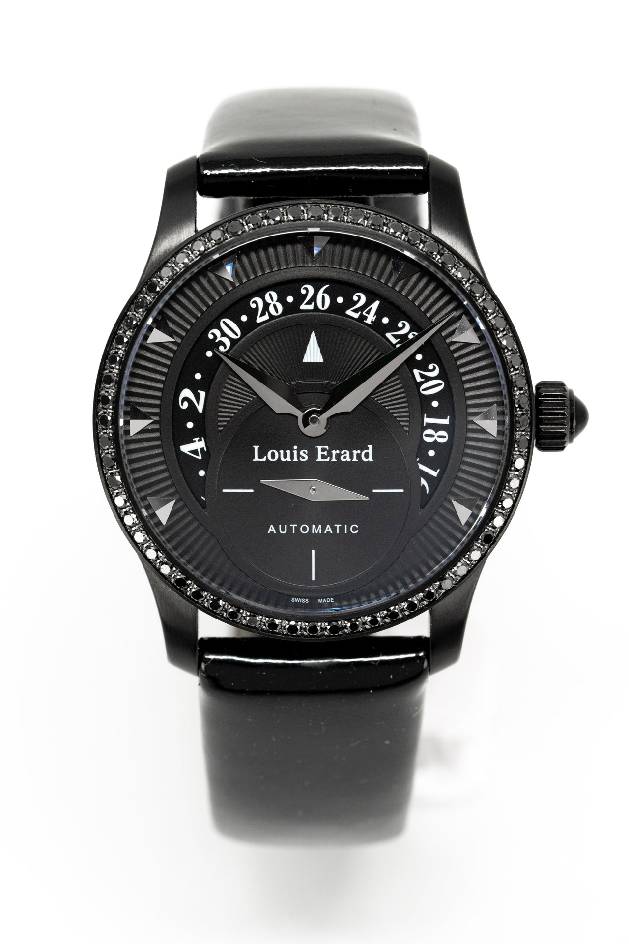 Louis Erard Ladies Watch Emotion Black Diamond Latex Strap 92601NS02.BDV11