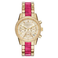 Thumbnail for Michael Kors Ladies Watch Ritz Chronograph 37mm Pink Gold MK6517