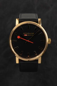 Thumbnail for Mondaine Watch EVO2 Gold Black MSE.40122.LB