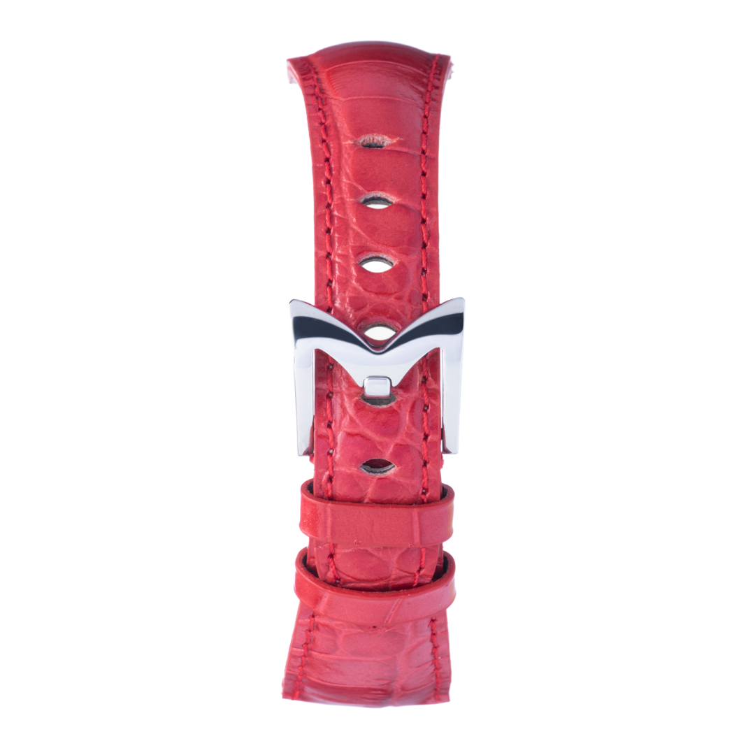 Gagà Milano Manuale 40mm Red Alligator Leather Watch Strap