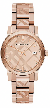 Thumbnail for Burberry Unisex Watch The City 38mm Engraved Check Watch BU9039