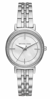 Thumbnail for Michael Kors Ladies Watch Cinthia 33mm Crystal Silver MK3641