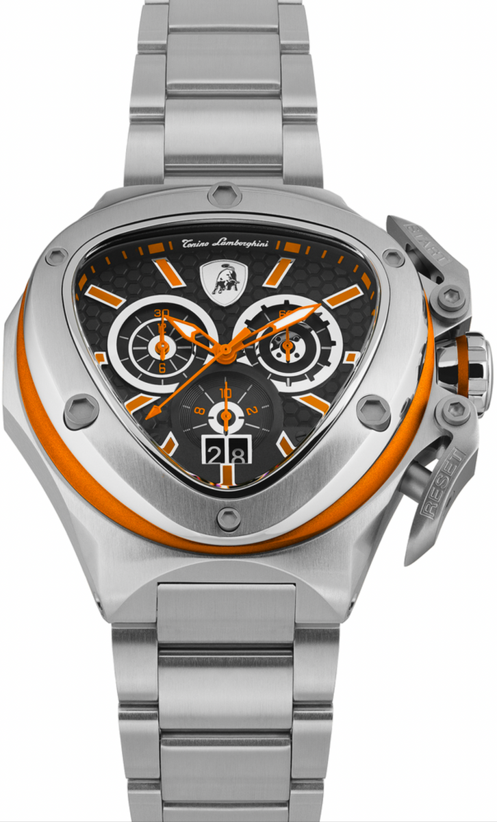 Tonino Lamborghini Spyder X SS Chronograph Date Steel Orange T9XB