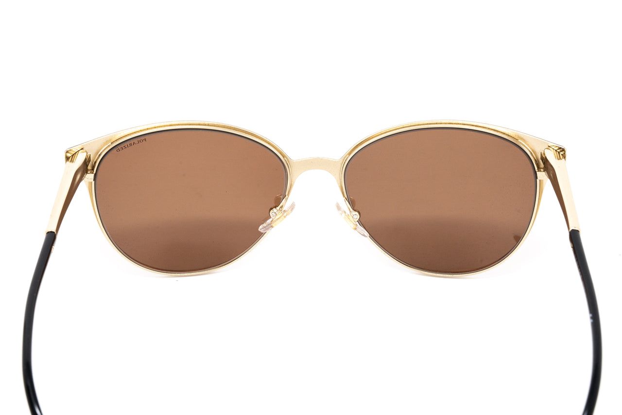 Versace Women's Sunglasses Square Black/Pale Gold Polar VE2168 13772T