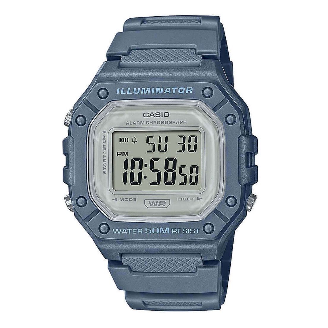 Casio Watch Chronograph Digital Blue W-218HC-2AVDF