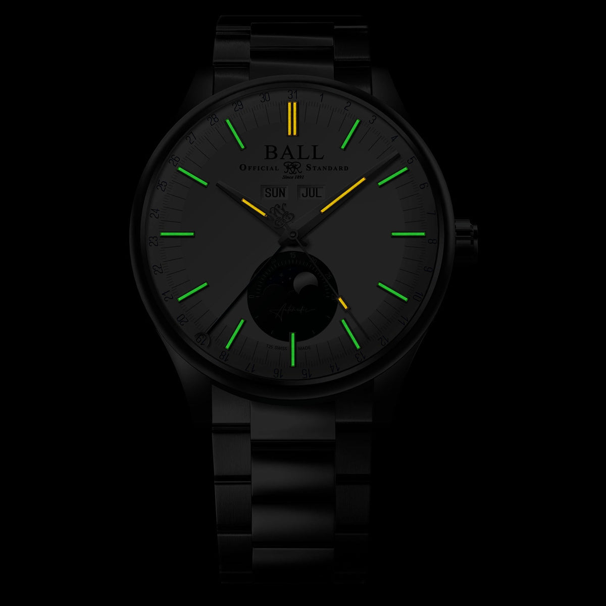 Ball Engineer II Moon Calendar Men's Green Watch NM3016C-S1J-WHGR