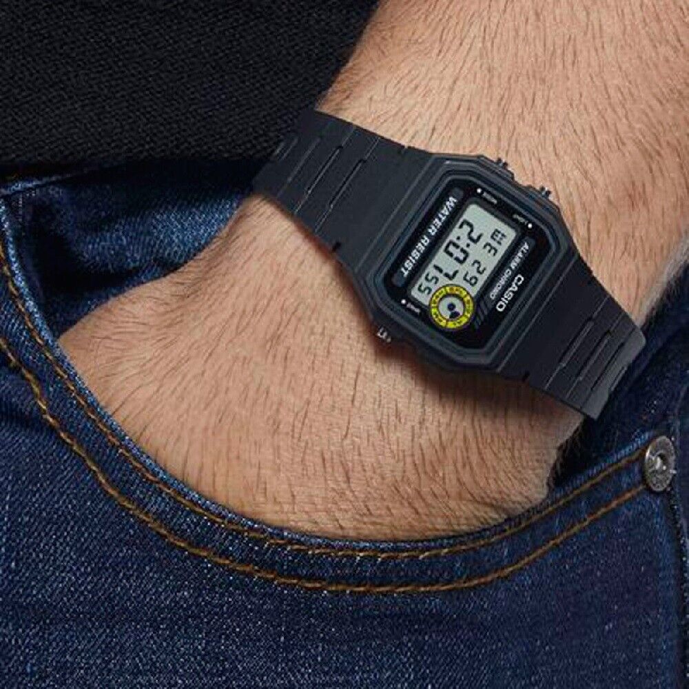 CASIO F-84W-1QJH Black Digital Watch | Men's Standard With Black Light | Official & New