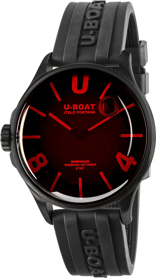 U-Boat Men's Watch Darkmoon 40 Red Glass Black PVD 9306