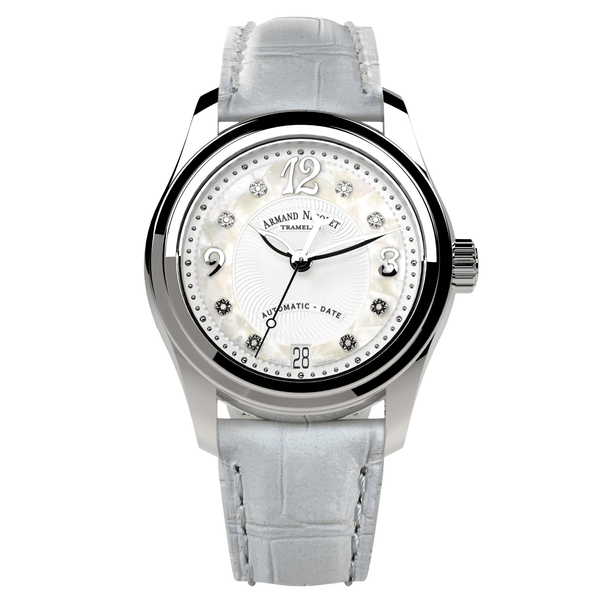 Armand Nicolet Ladies Watch M03-3 White Leather A151BAA-AN-P882BC8