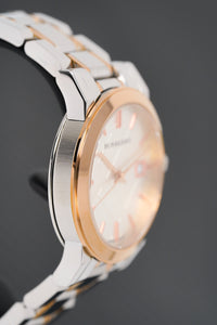 Thumbnail for Burberry Ladies Watch Check Stamped Two Tone 34mm BU9105