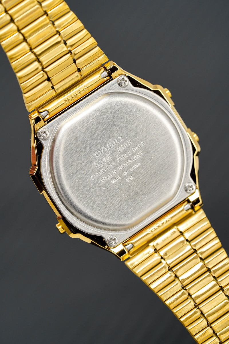 Yellow　–　Gold　Watch　Casio　Crystals　Digital　Vintage　A168WG-9WDF　Watches