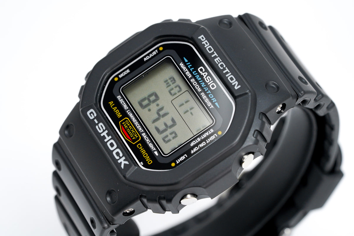 Casio G-Shock Watch Men's Classic Square Black DW-5600E-1VER 窶� Watches   Crystals