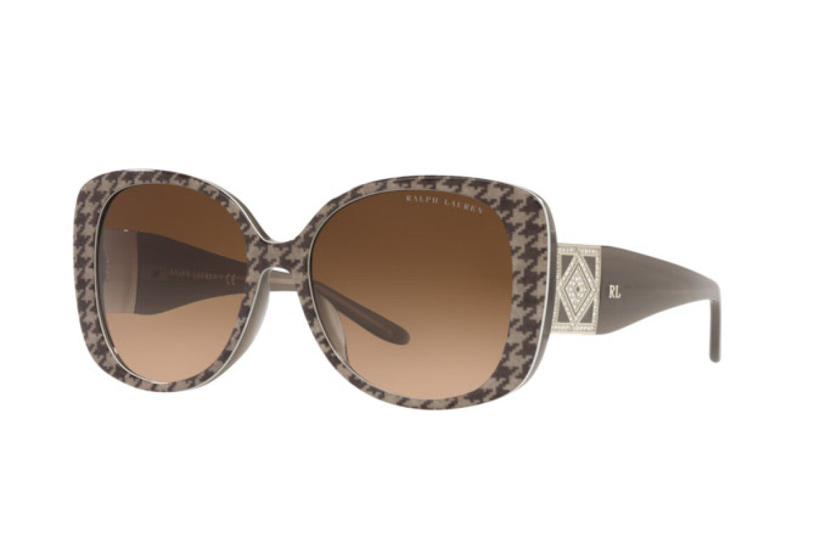 Ralph Lauren Women's Sunglasses Oversized Square Beige Houndstooth RL8196BU 599874