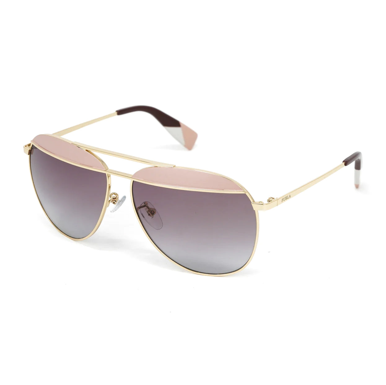 Furla Women's Sunglasses Pilot Gold/Pink SFU236 0323
