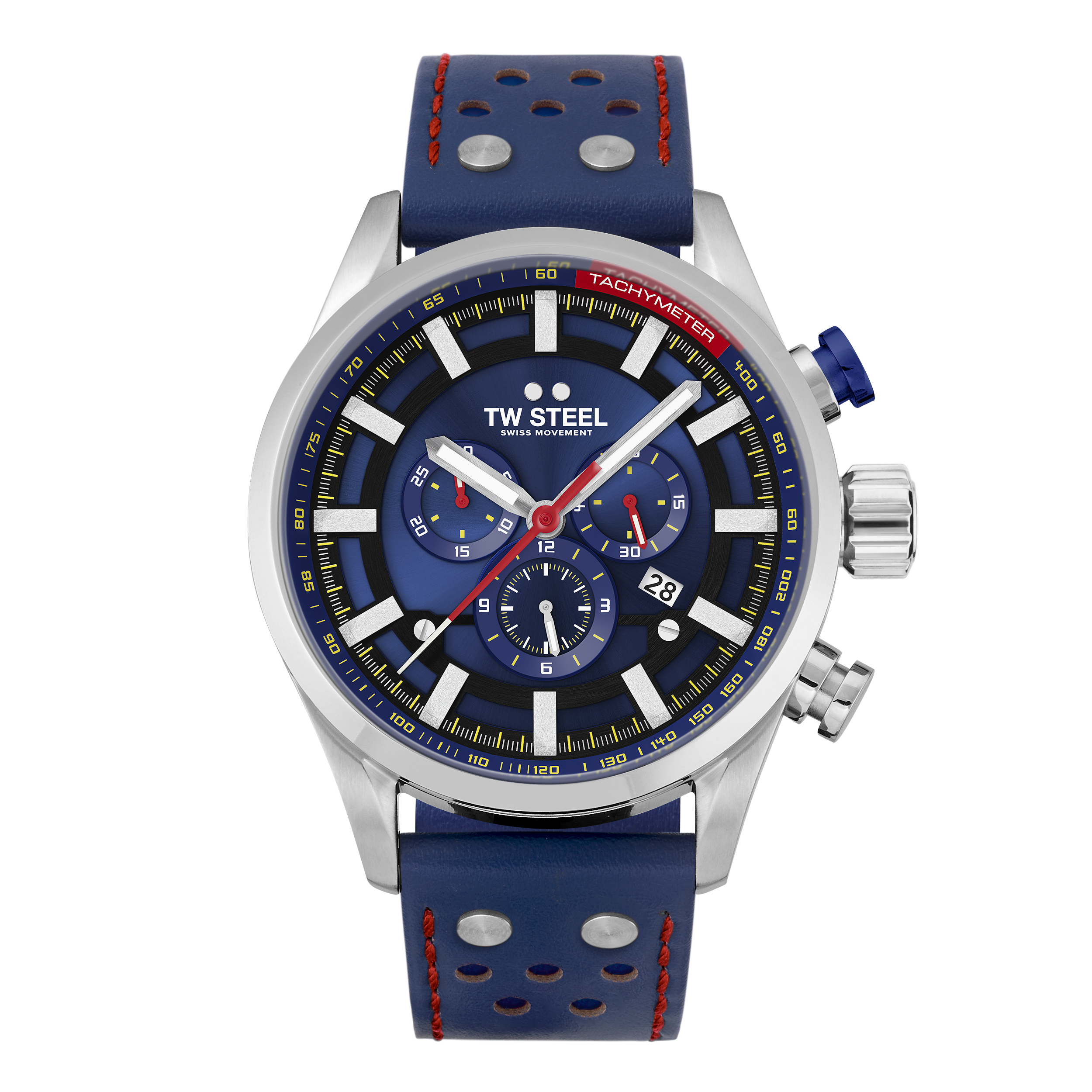 TW Steel Watch Men's Swiss Volante Chronograph Fast Lane Blue SVS206