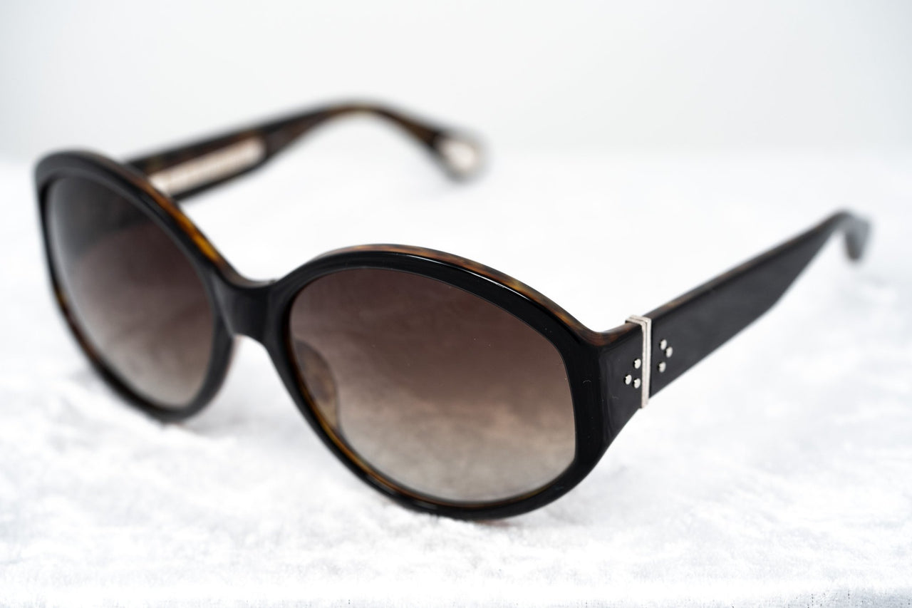 Ann Demeulemeester Sunglasses Oversized Black Tortoise Shell 925 Silver with Brown Graduated Lenses AD6C6SUN - Watches & Crystals