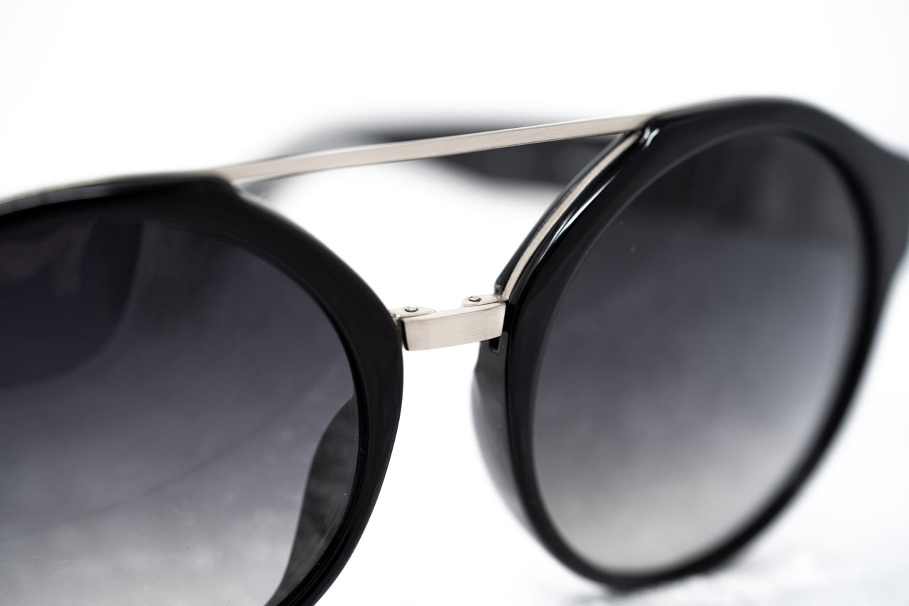 Ann Demeulemeester Sunglasses Round Black 925 Silver with Grey Gradient Lenses AD45C1SUN - Watches & Crystals