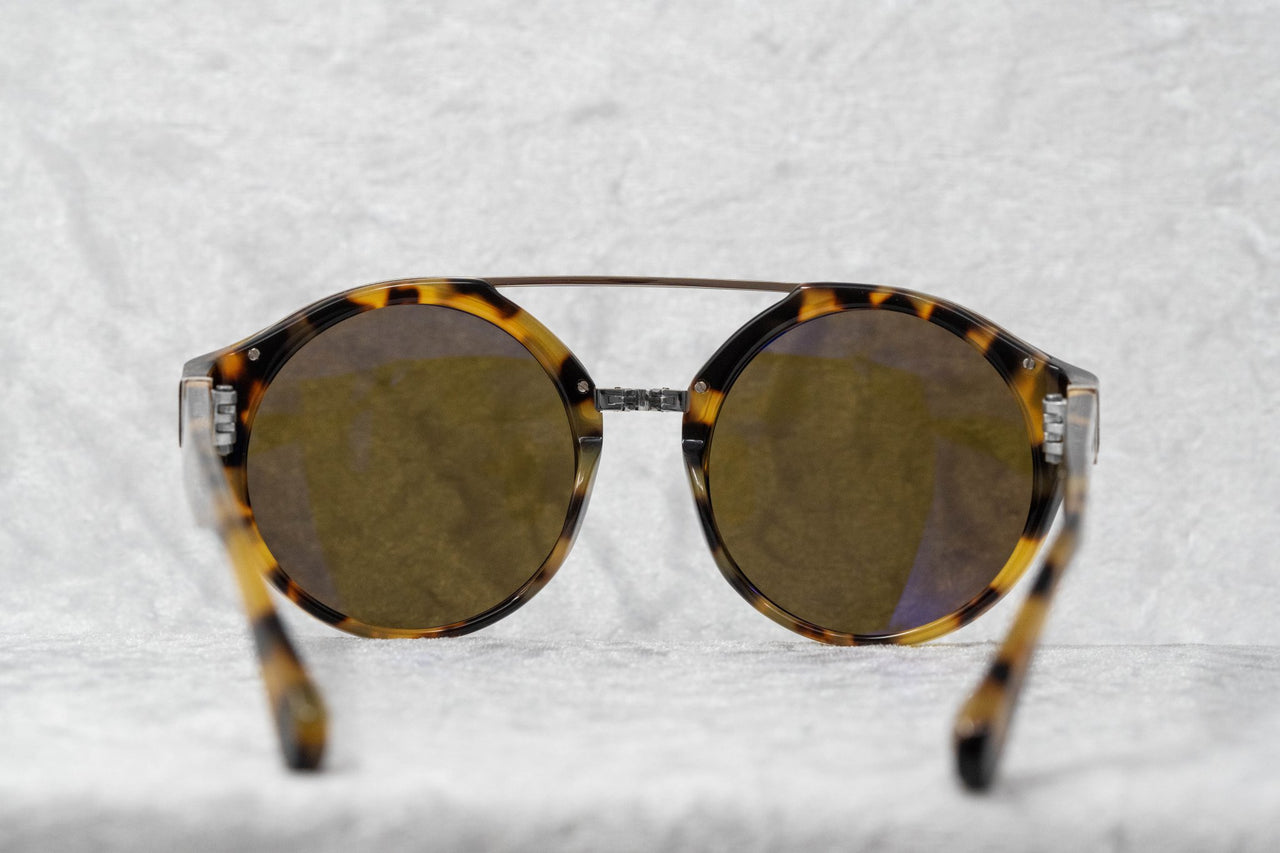 Ann Demeulemeester Sunglasses Round Tortoise Shell Titanium 925 Silver with Brown Lenses CAT3 AD45C2SUN - Watches & Crystals