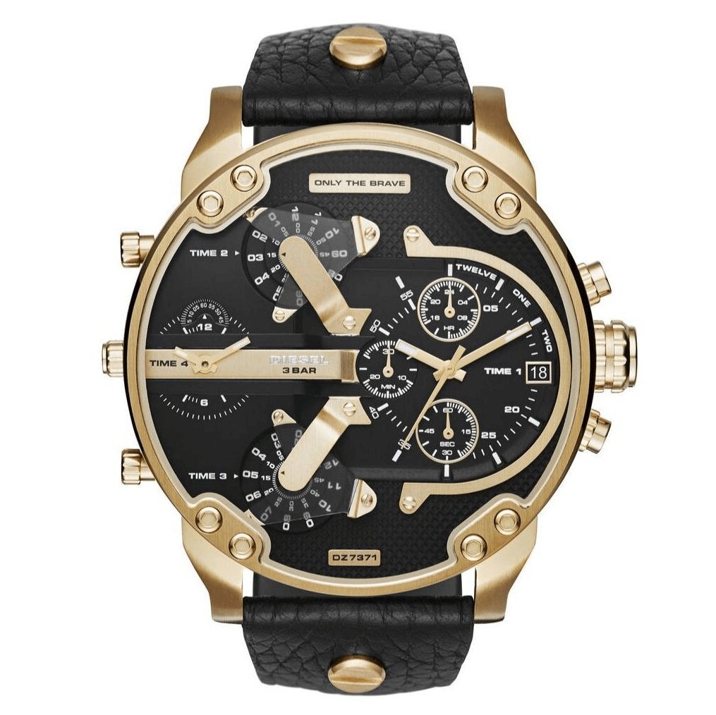 Diesel Men's Watch Chronograph Mr Daddy 2.0 Black Gold - Watches & Crystals