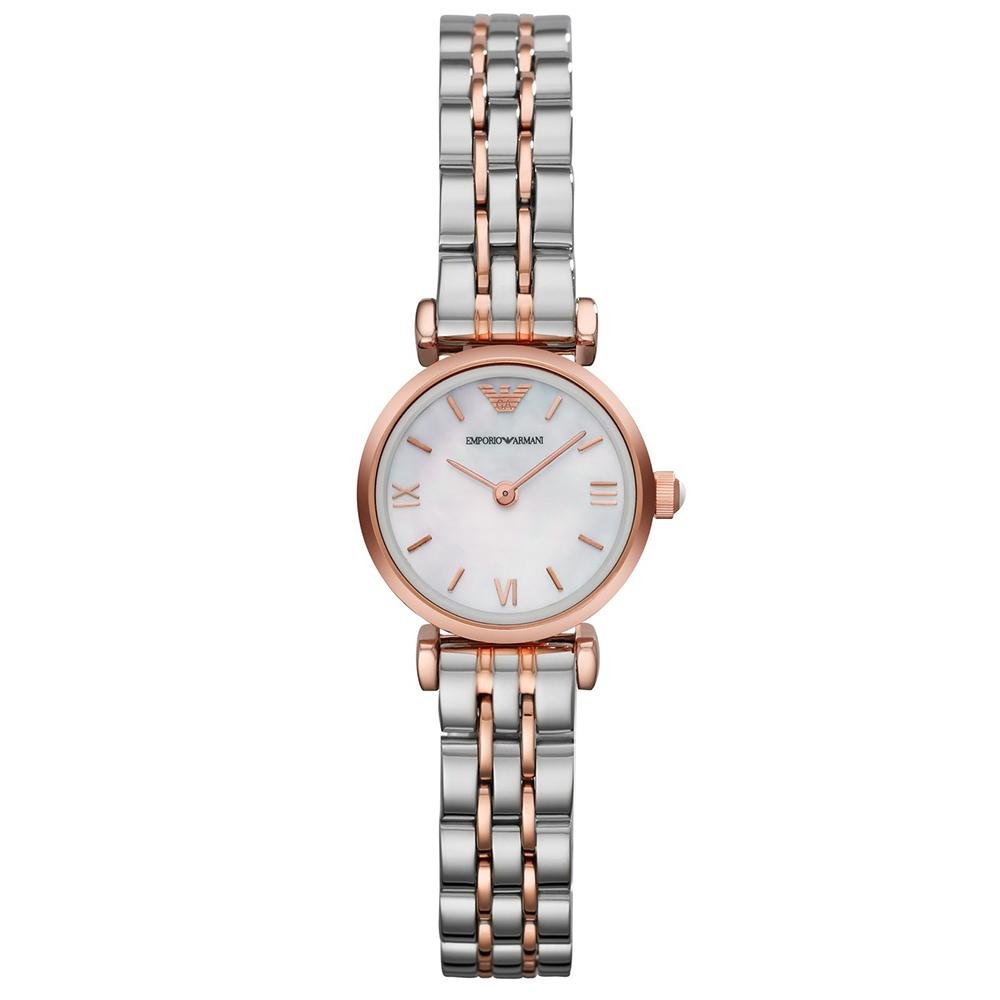 Emporio Armani Ladies Automatic Watch Rose Gold Two-Tone AR1764 - Watches & Crystals