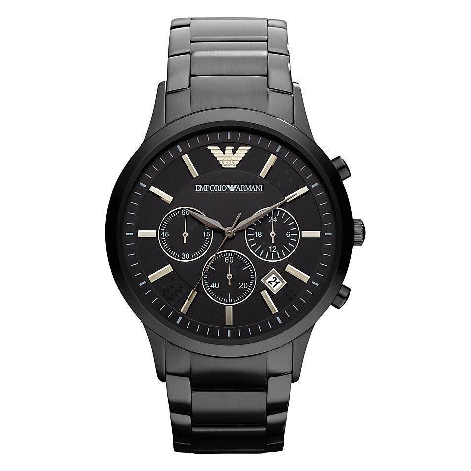Emporio Armani Men's Renato Chronograph Watch Black Steel AR2453 - Watches & Crystals