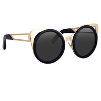 Thumbnail for Erdem Women Sunglasses Cat Eye Navy Light Gold with Grey Graduated Lenses Category 3 EDM4C5SUN - Watches & Crystals