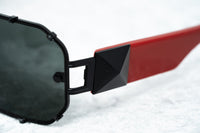 Thumbnail for Giles Deacon Sunglasses Shield Red Black With Category 3 Dark Grey Graduated Lenses 9GILES1C4RED - Watches & Crystals