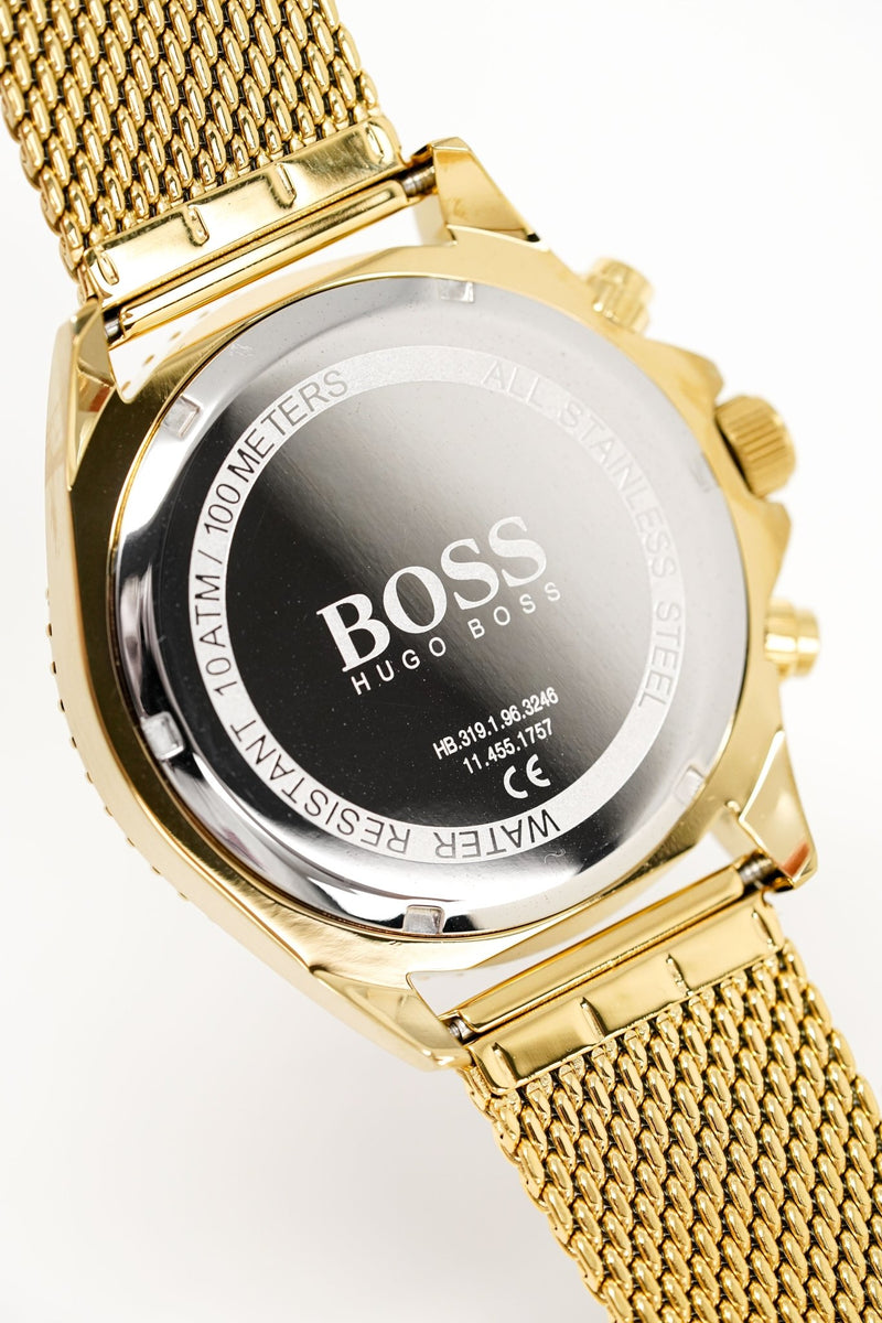 ustabil Diskret Ledig BOSS Men's Watch Chronograph Ikon Yellow Gold HB1513340 –
