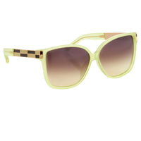 Thumbnail for Oscar De La Renta Women Sunglasses with Oversized Green Enamel Arms and Brown Gradient Lenses - ODLR21C7SUN - Watches & Crystals