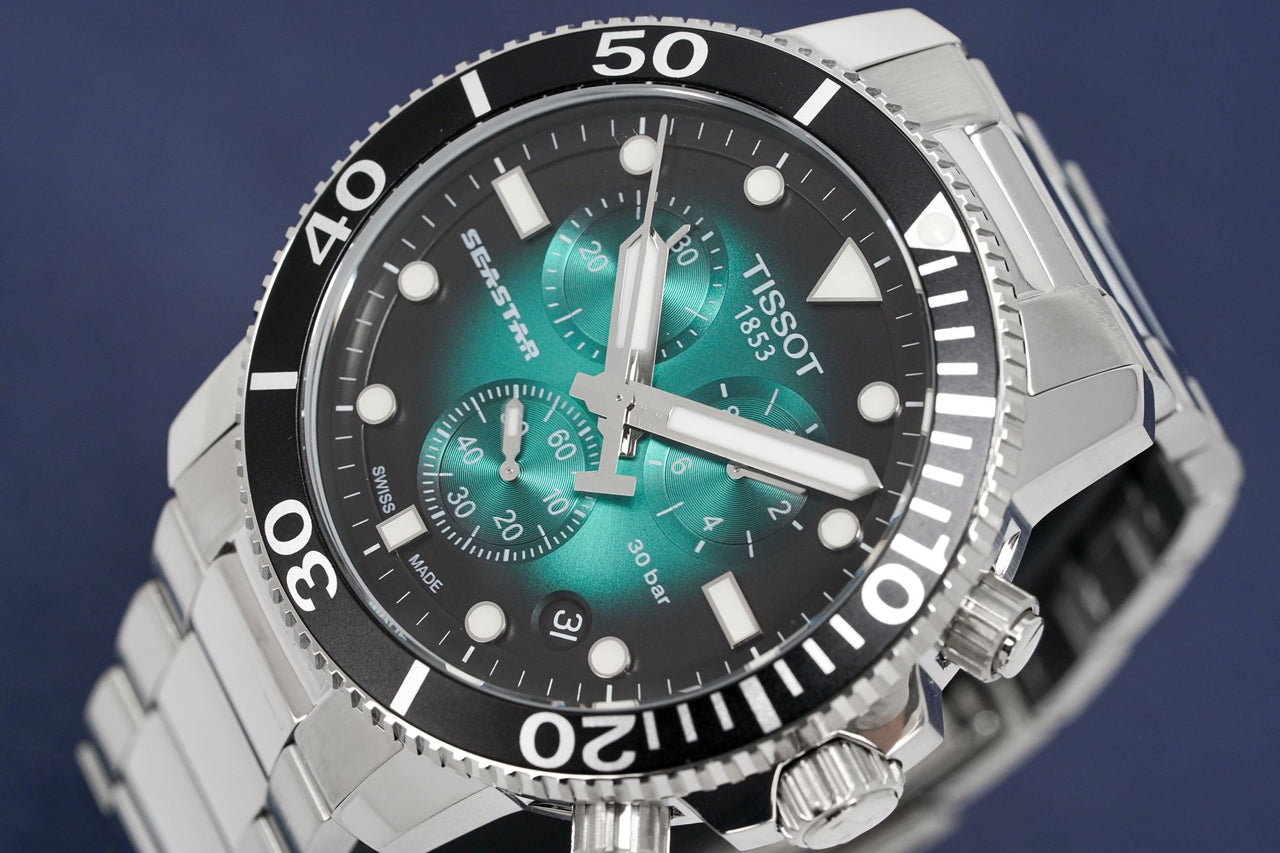 Tissot Chronograph Men's Watch SEASTAR 1000 Green T1204171109101 - Watches & Crystals