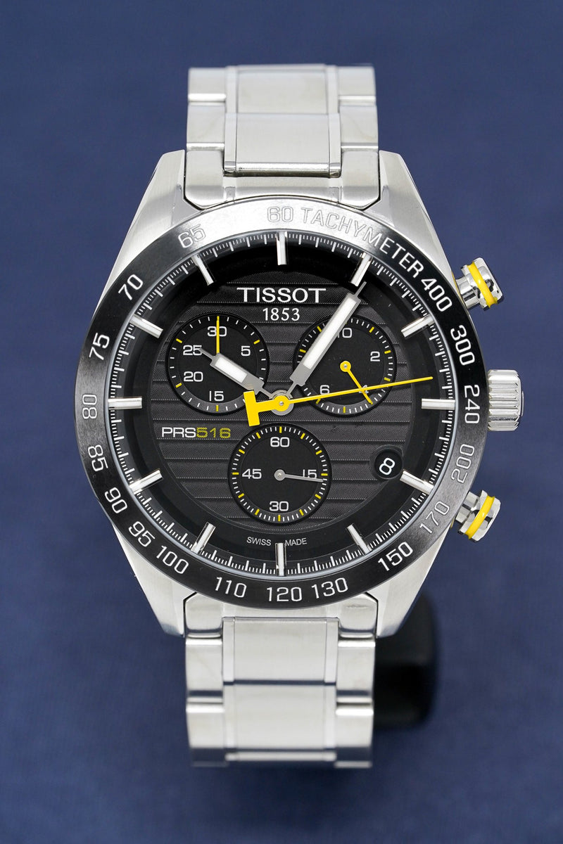 Tissot Men's Chronograph Watch PRS 516 Steel Yellow T1004171105100