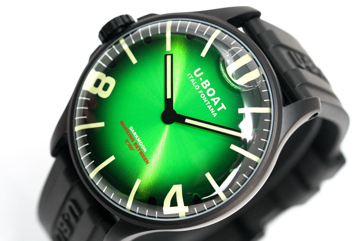 UBoat Watch Darkmoon 44 Green Soleil IP Black 8698/C Watches & Crystals