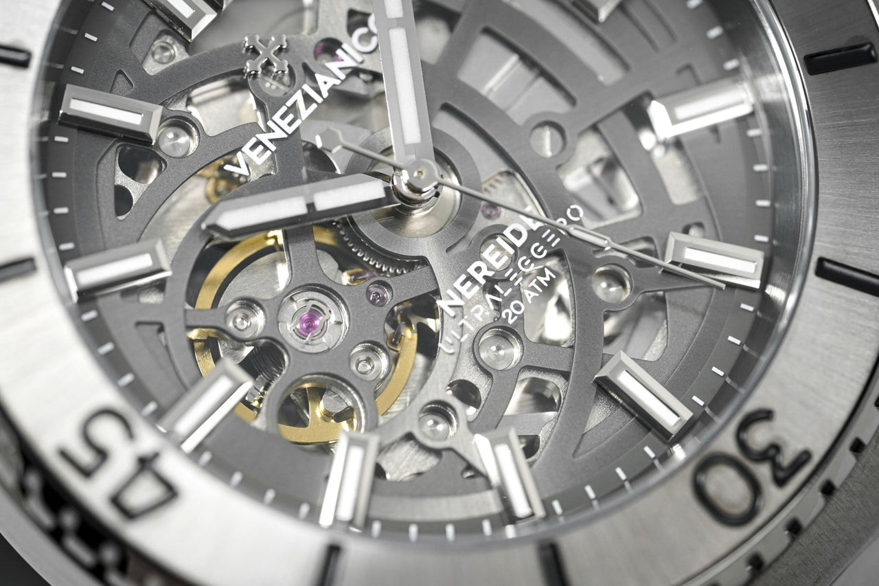 Venezianico Automatic Watch Nereide UltraLeggero Skeleton Gunmetal 3921504C - Watches & Crystals