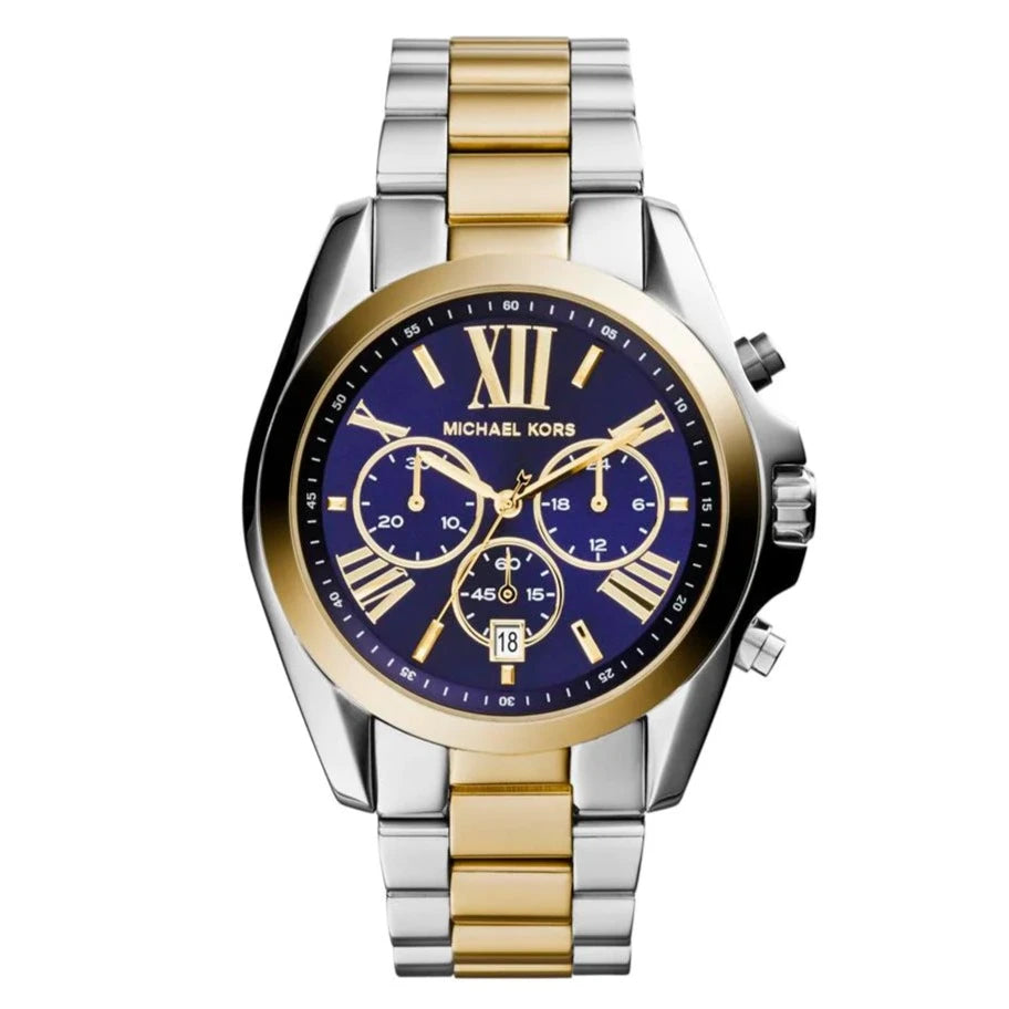 Michael Kors Watch Bradshaw Chronograph 43mm Blue Gold MK5976
