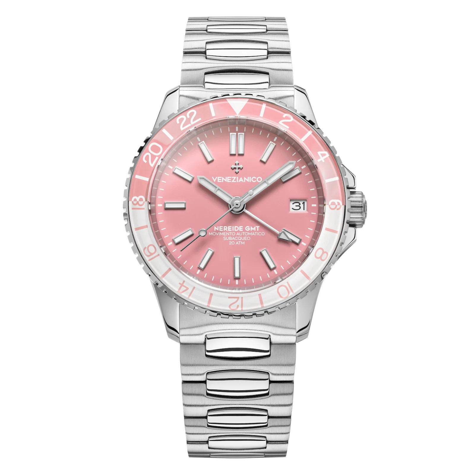 Venezianico Automatic Watch Nereide GMT Rosa 3521506C