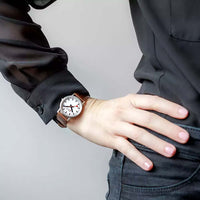 Thumbnail for Mondaine Ladies Watch Classic White Brown A658.30323.16SBT