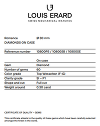 Thumbnail for Louis Erard Watch Ladies Diamonds Romance 10800SE01.BDCA5