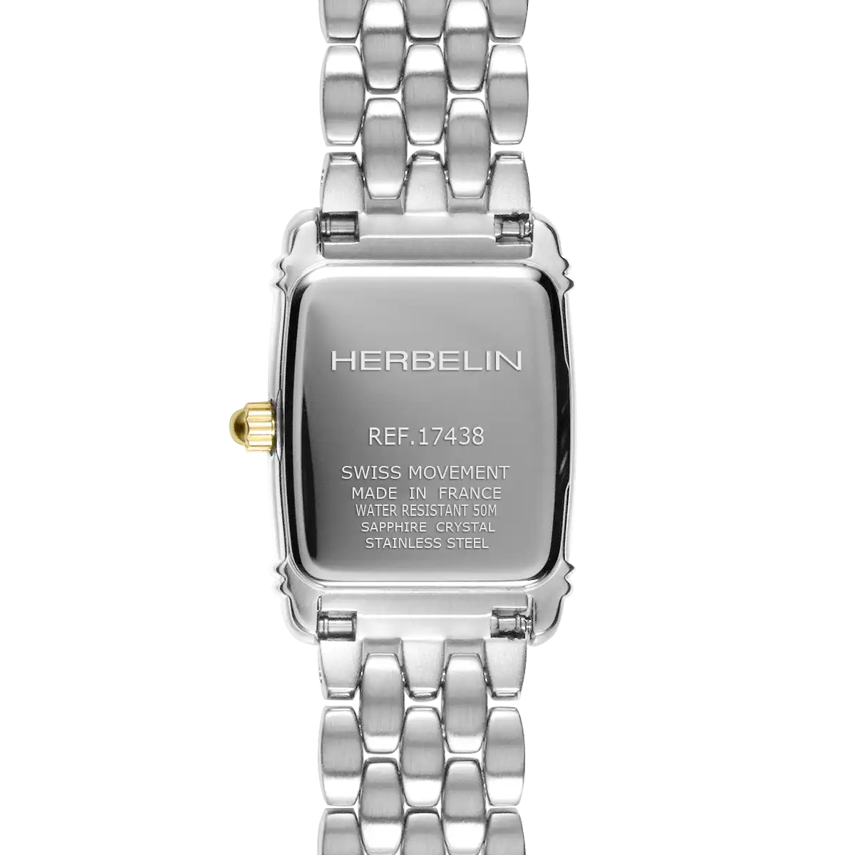 Herbelin Art Deco Ladies Two-Tone Rectangle Watch 17438BT22