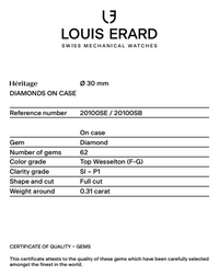 Thumbnail for Louis Erard Watch Ladies Heritage Sport Grey Diamond 20100SE03.BMA17