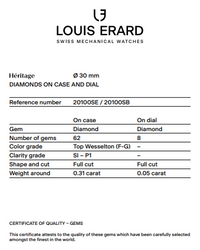 Thumbnail for Louis Erard Watch Ladies Heritage Silver Diamond 20100SE11.BMA17
